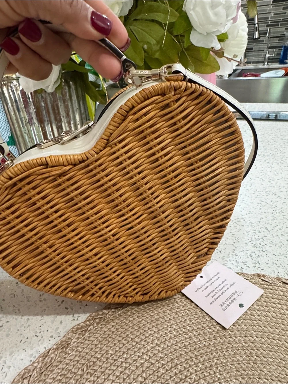 🤎Kate Spade Love Shack Heart Wicker Crossbody
